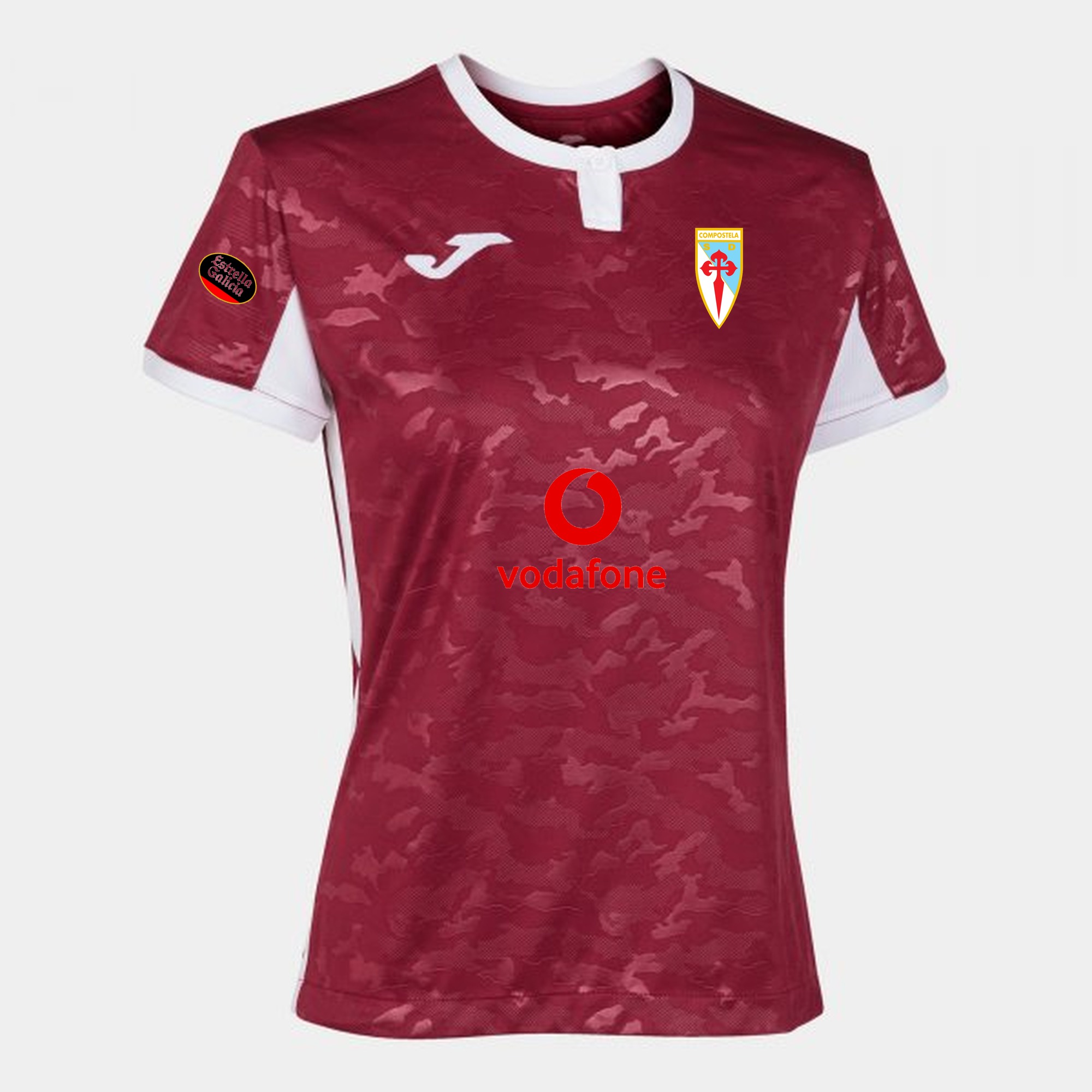 Camiseta manga corta mujer Toletum II burdeos blanco